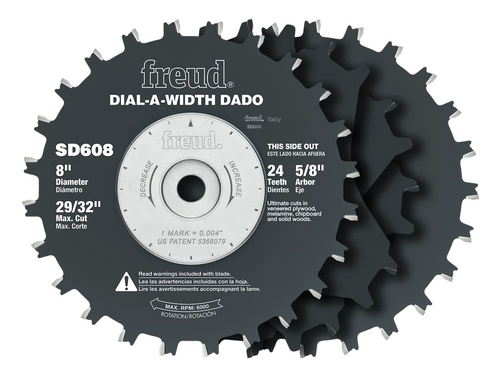 Freud® 8" Dial-A-Width Stacked Dado Sets