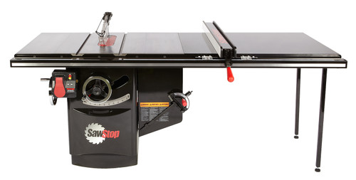 Industrial 5HP, 1ph, 230v Cabinet Saw with 52” Industrial T-Glide Rip Fence, Rails & Extension Table