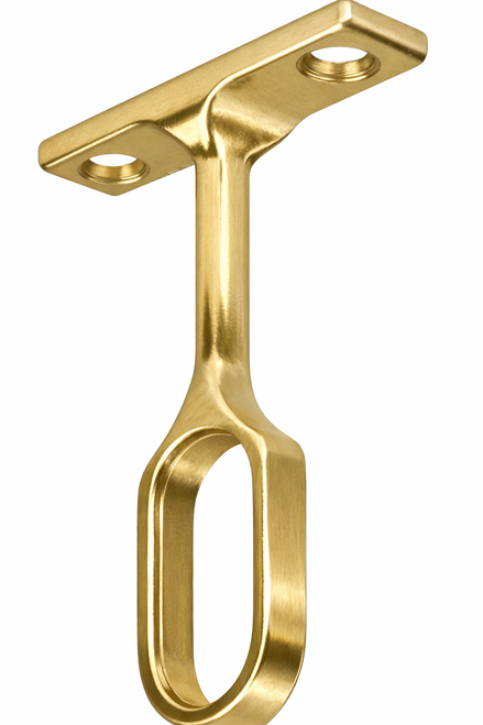 Oval Closet Rod Center Support - Dull Brass