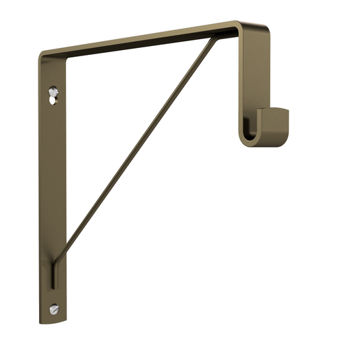Closet Rod & Shelf Support for Oval Rod - Dull Brass