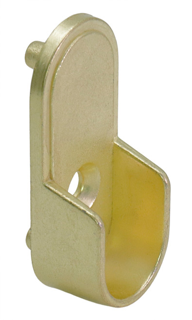 Oval Closet Rod Supports Pin Mounted  - Dull Brass