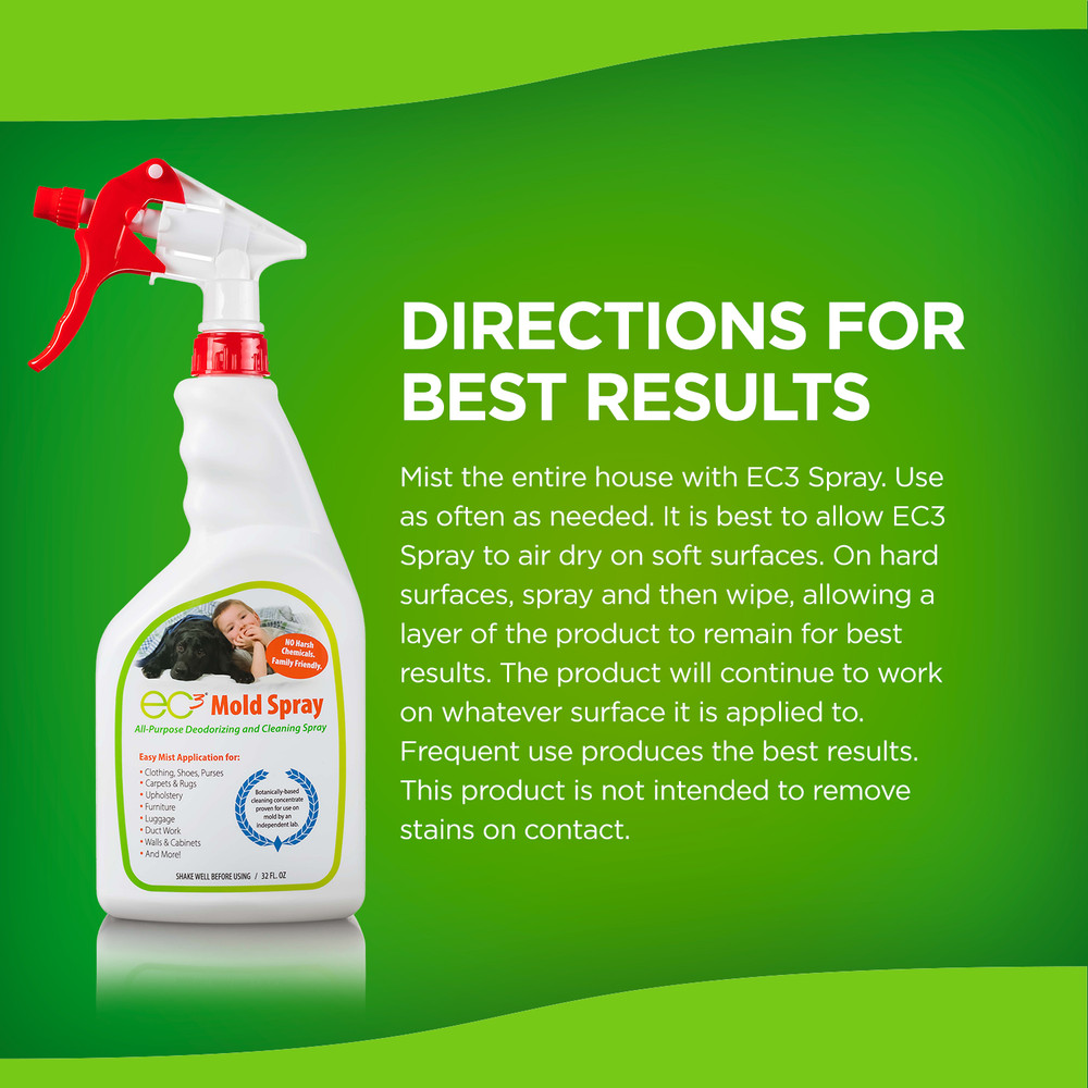 EC3 Mold Solution Spray - Bottle Rear EC3 Mold Solution Spray - Bottle Rear