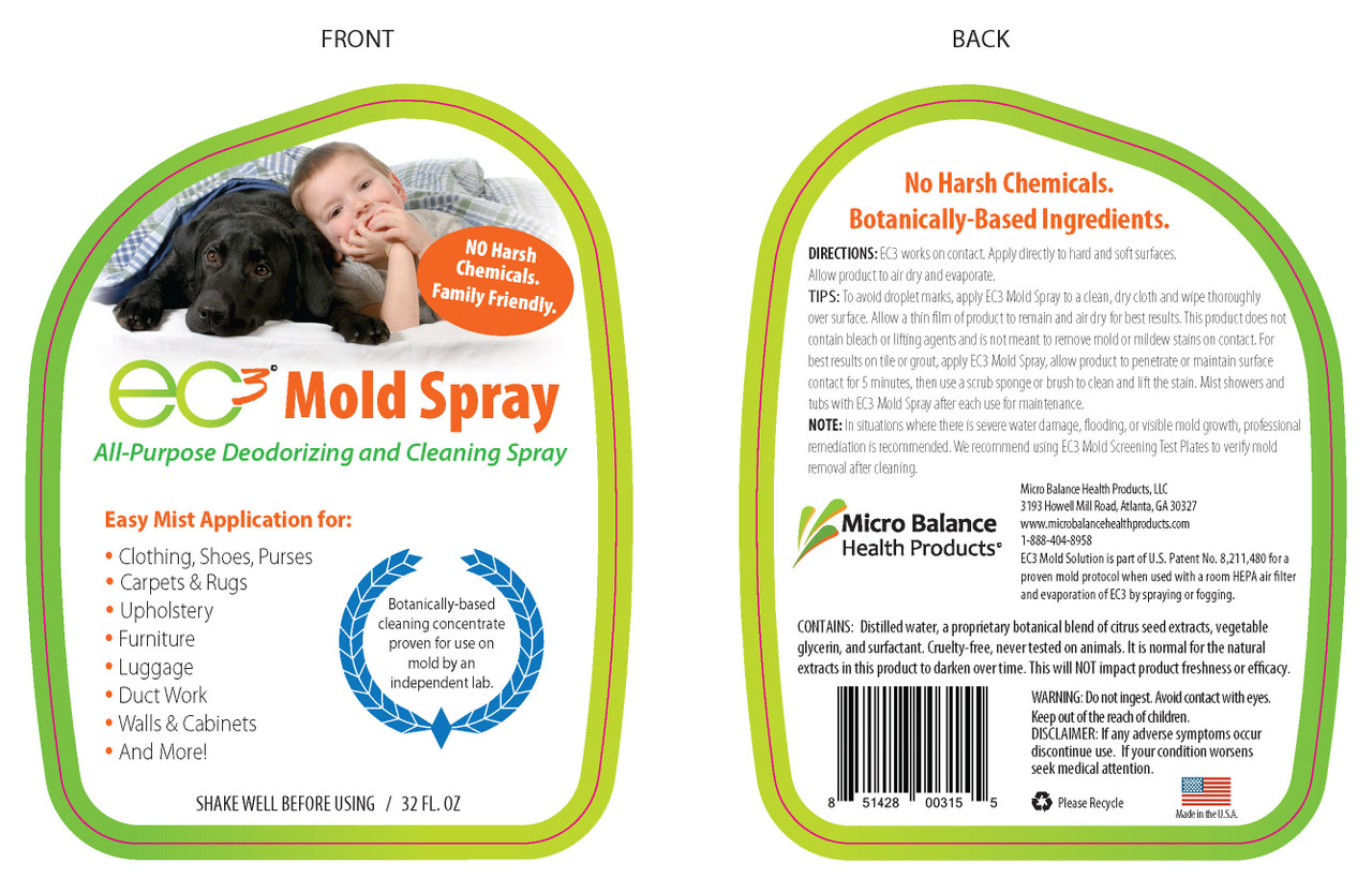 EC3 Environmental Kit - Mold Solution Spray - Full Label