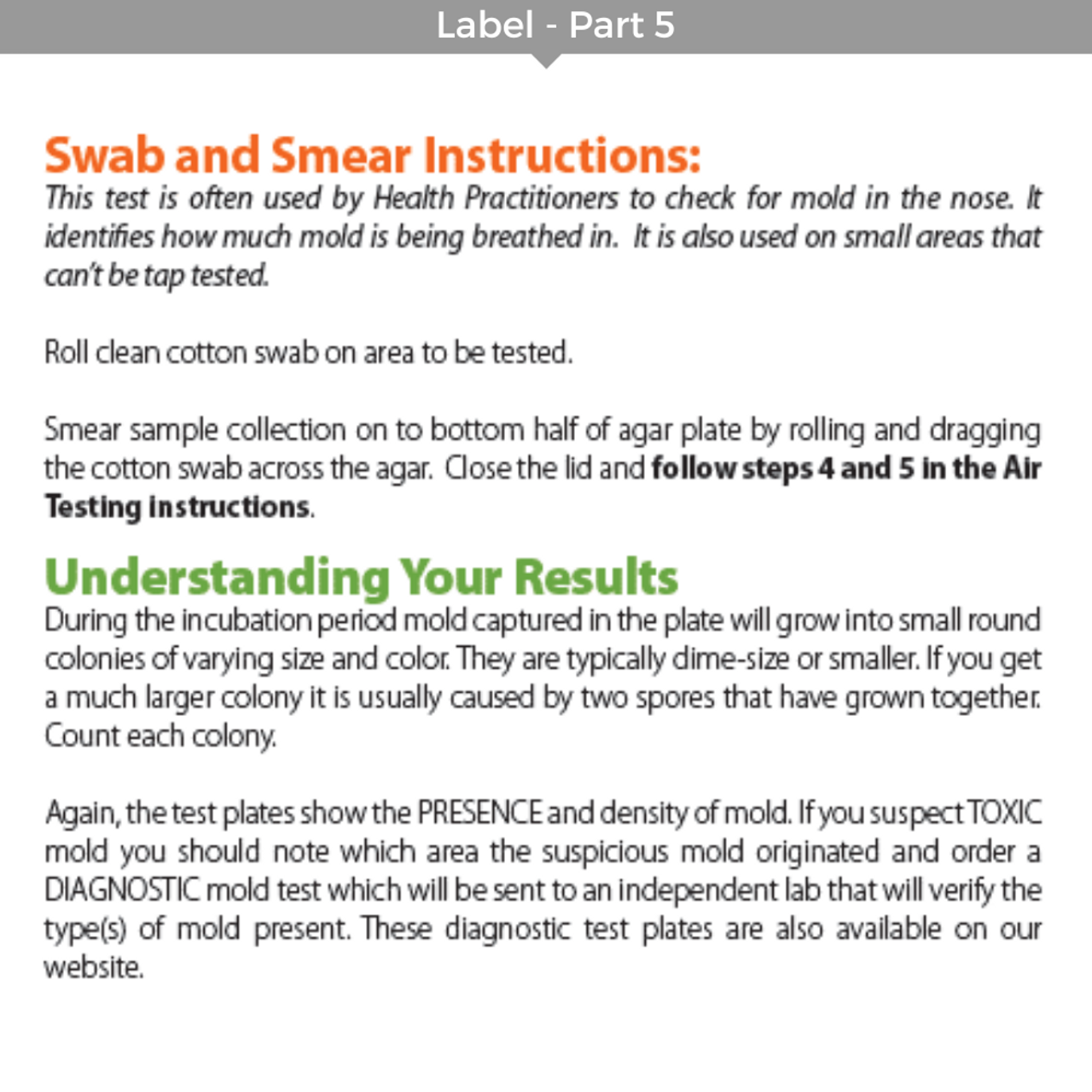  Air Mold Test: Individual Room Screening Package for 5