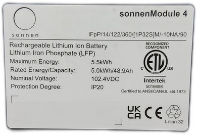 Sonnen Module 4 Lithium Iron Phosphate 10kWh Solar Battery