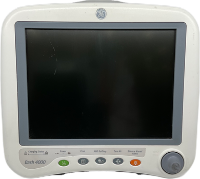 GE Dash 4000 Patient Monitor ECG SpO2 EtCO2 Temp Printer Wireless