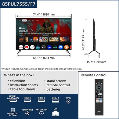 Philips 85in Class 4K LED TV 60Hz 85PUL7555/F7