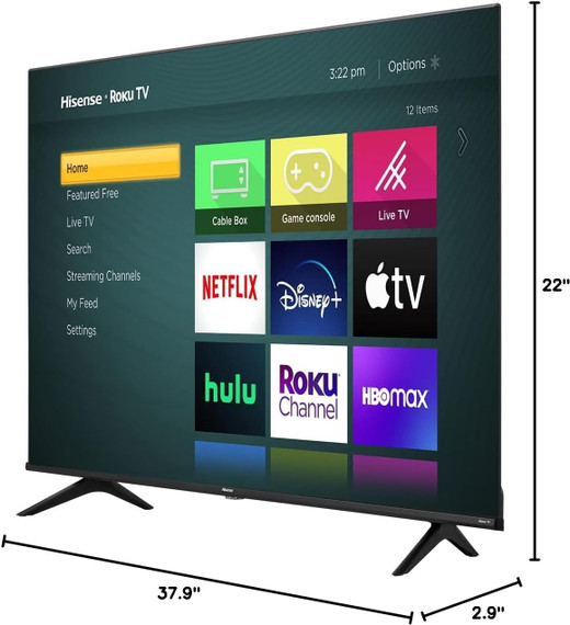 Hisense 43" Class 4K 2160P Roku Smart LED TV 43R6E4 Very Good