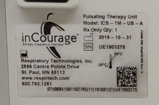 Philips Incourage High Frequency Chest Wall Oscillation Therapy Device