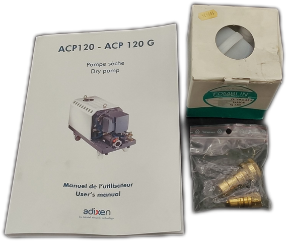 Alcatel ACP120 Vacuum Pump w/ Manual 