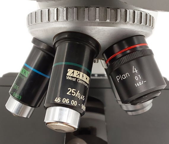 Carl Zeiss 3925 60-9004 Compound Binocular Microscope W/ 5 Objectives