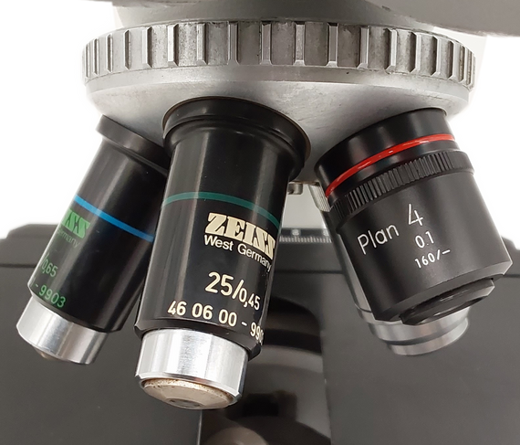 Carl Zeiss 3925 60-9004 Compound Binocular Microscope W/ 5 Objectives