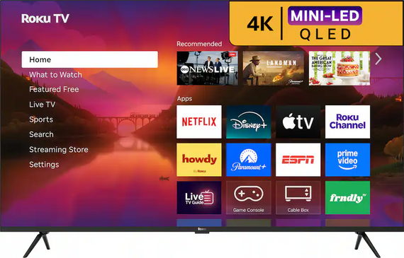 Roku Plus Series 55" Class 4K 2160p 60Hz QLED Roku Smart TV 55R6C7 
