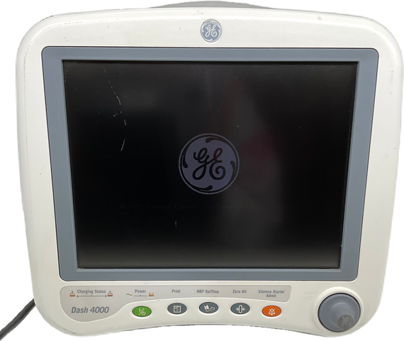 GE Dash 4000 Patient Monitor ECG SpO2 EtCO2 Temp Printer Wireless