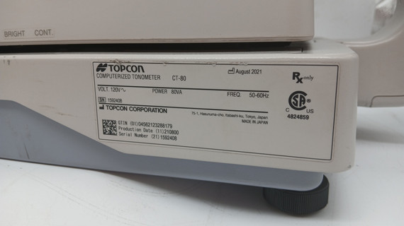 CT 80 Computerized Tonometer Eye Pressure Measurement
