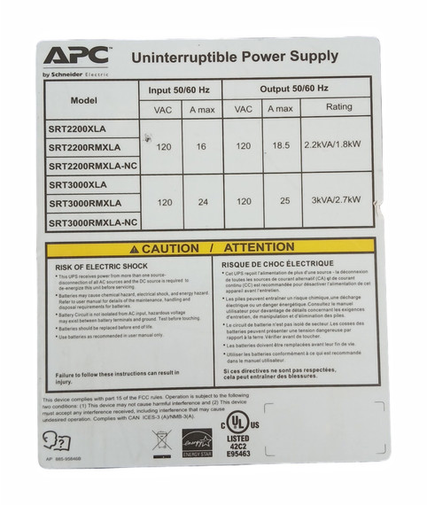 APC Smart UPS 3000VA Rackmount 120V 3KVA Power Backup