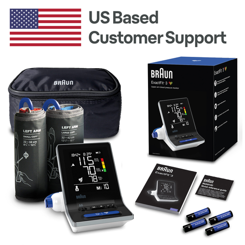 BRAUN ExactFit 3 Upper Arm Blood Pressure Monitor Automatic Digital LCD FDA