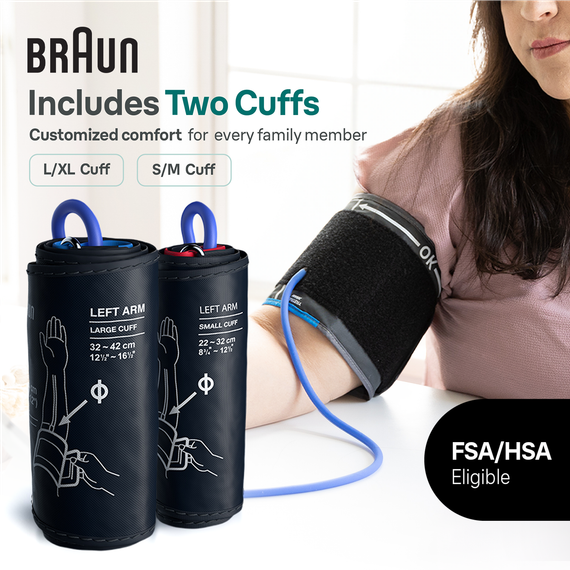 BRAUN ExactFit 3 Upper Arm Blood Pressure Monitor Automatic Digital LCD FDA