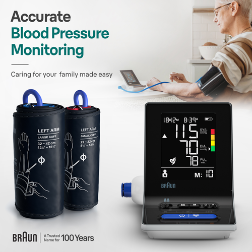BRAUN ExactFit 3 Upper Arm Blood Pressure Monitor Automatic Digital LCD FDA