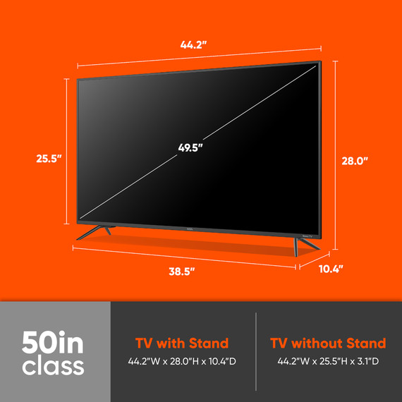 ONN 50in 4K 2160p UHD LED Roku Smart TV 10012586 Very Good