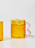 amber cup with wavy handle