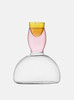 Pink glass decanter