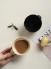 "Triangle" Creme Irregular Geometry Ceramic Coffee Mug
