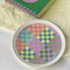 "I Am A?" Colourful Funky Grid Pop Art Bamboo Plate