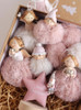 Cute & Fluffy Pink Star Angel Christmas Ornament