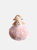 Cute & Fluffy Pink Star Angel Christmas Ornament