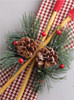 Christmas Tree Houndstooth Pinecone Ornament - Sled