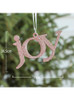 Shiny Christmas Word Sign Ornaments - Pink Set