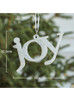Shiny Christmas Word Sign Ornaments - White Set