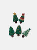 "Spain" Retro Christmas Tree Wool Hair Clips