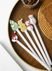 "Blanc" Cute Festive Cartoon Gingerbread Man Glass Stirrer