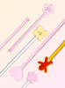 "Sakura" Cute Pink  Floral Glass Stirrer - Long