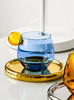 "Lollipop" Colour Block Heat Resistant Glass Mug - Amber