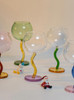 "Ballon" Colourful Wine Glass With Curved Stems - Mint Green