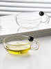 "Disque" Wide Mouth Glass Mug with Black Accents