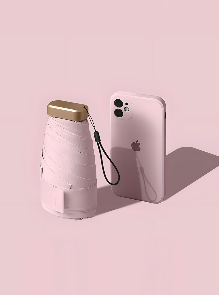 "Carte" Pink Pocket Mini Umbrella