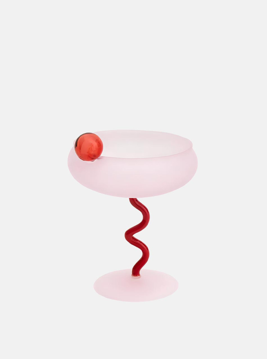 Large Pink coupe glass Large Pink coupe glass