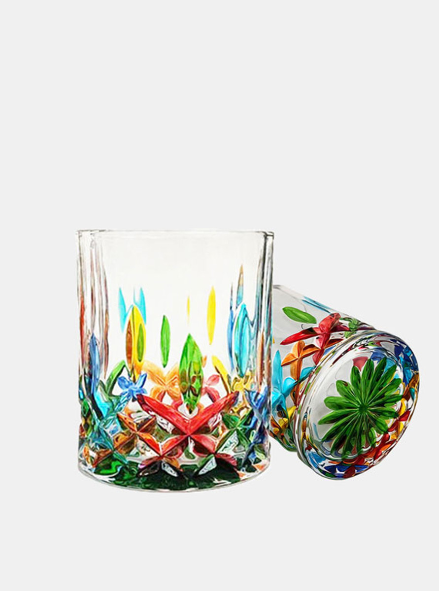 product image of  floral glass tumbler