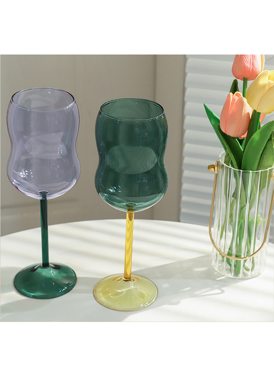 "Bubble" Coloured Wine Glass - Aqua