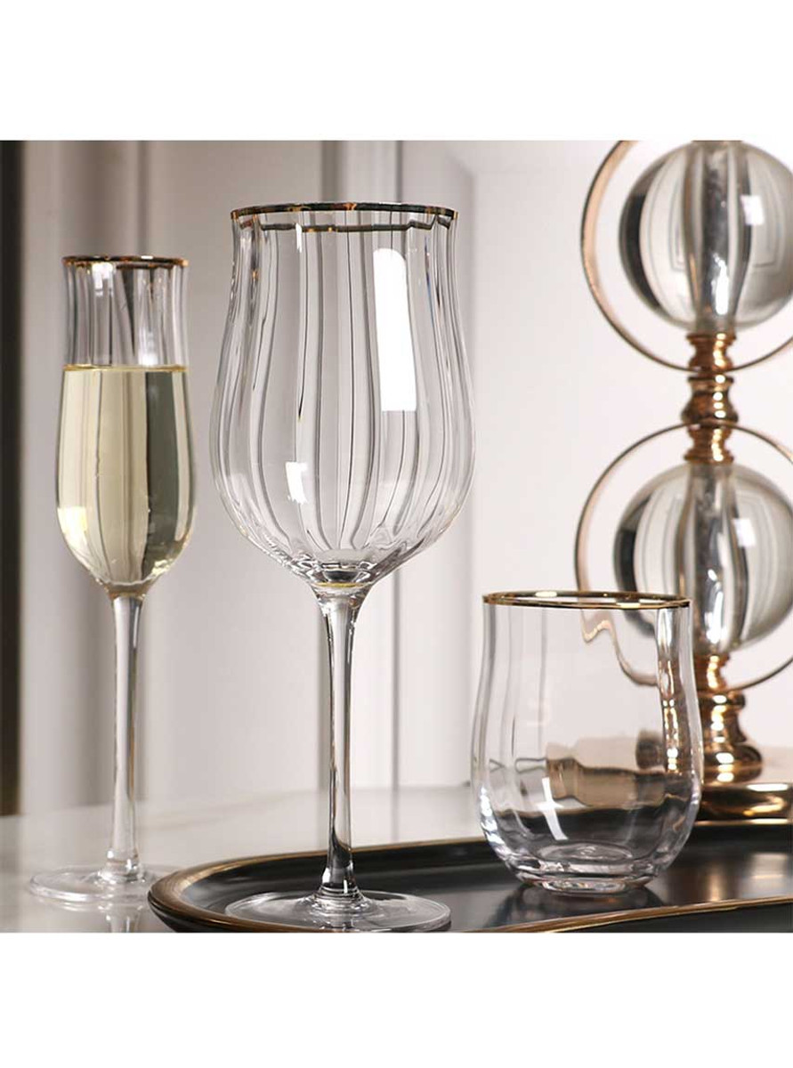 "Petal" Clear Classic Vertical Wine Glass
