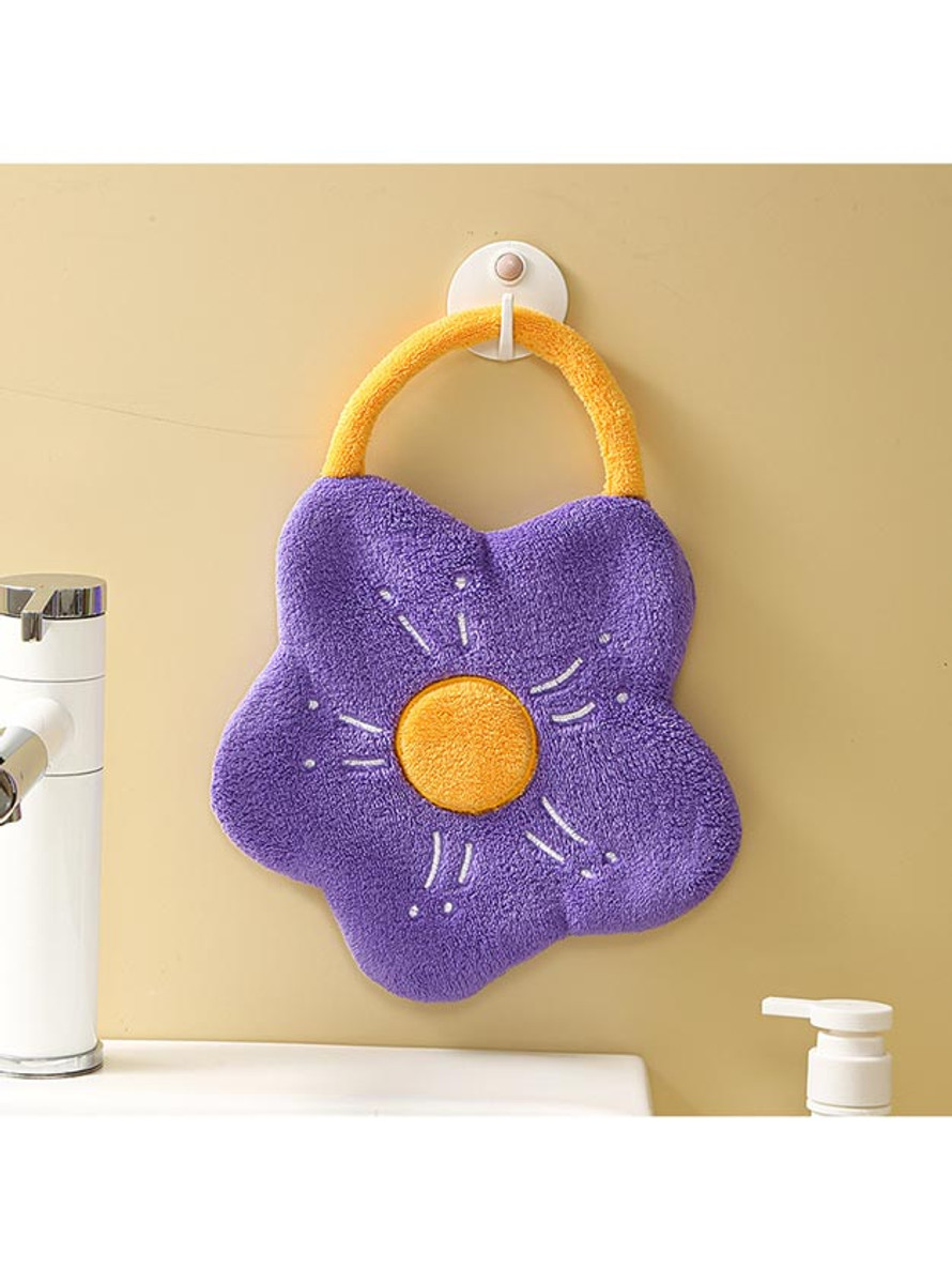 "Fleur" Fun Soft Floral Hand Towels - Purple "Fleur" Fun Soft Floral Hand Towels - Purple