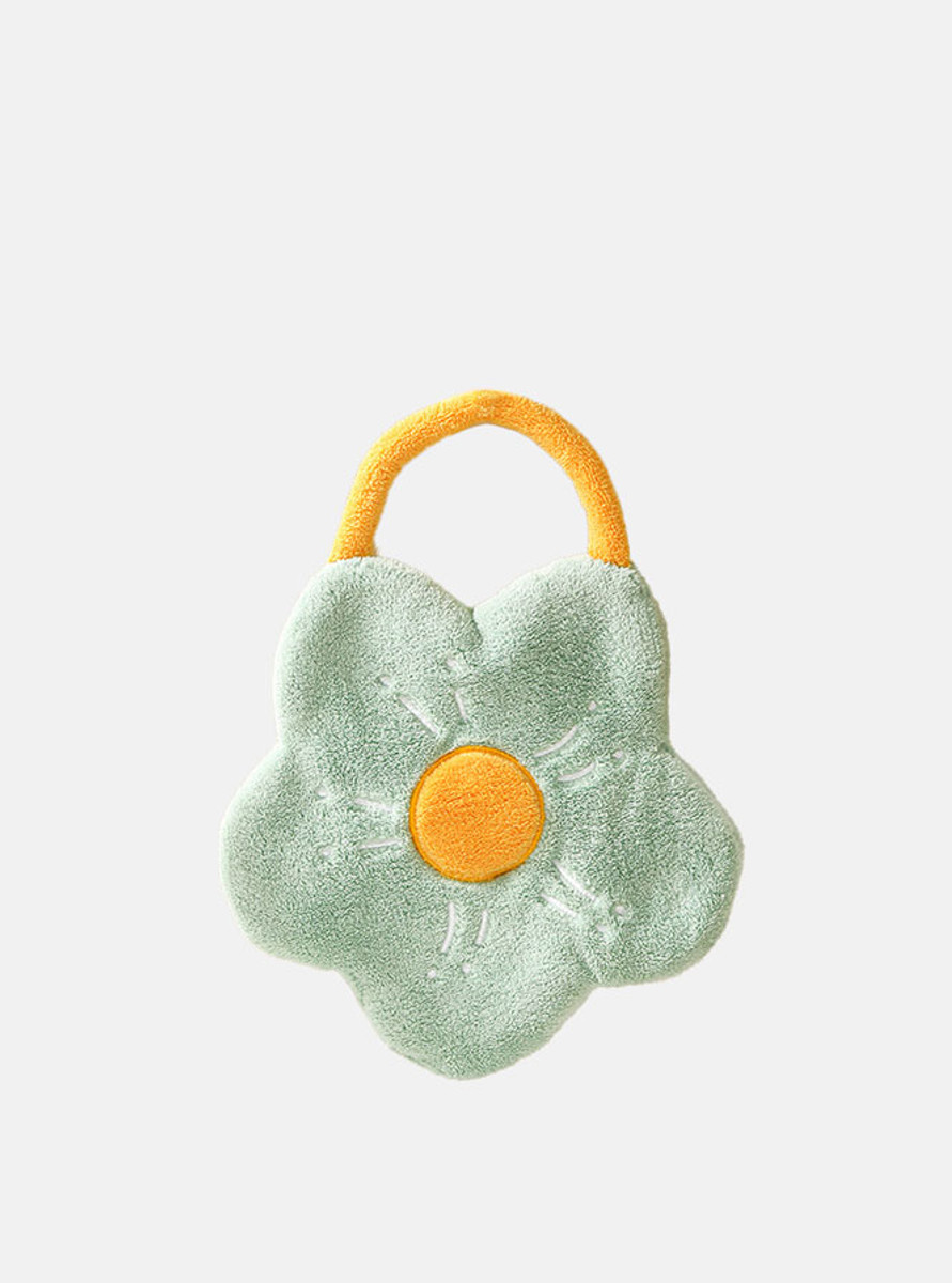"Fleur" Fun Soft Floral Hand Towels - Mint "Fleur" Fun Soft Floral Hand Towels - Mint