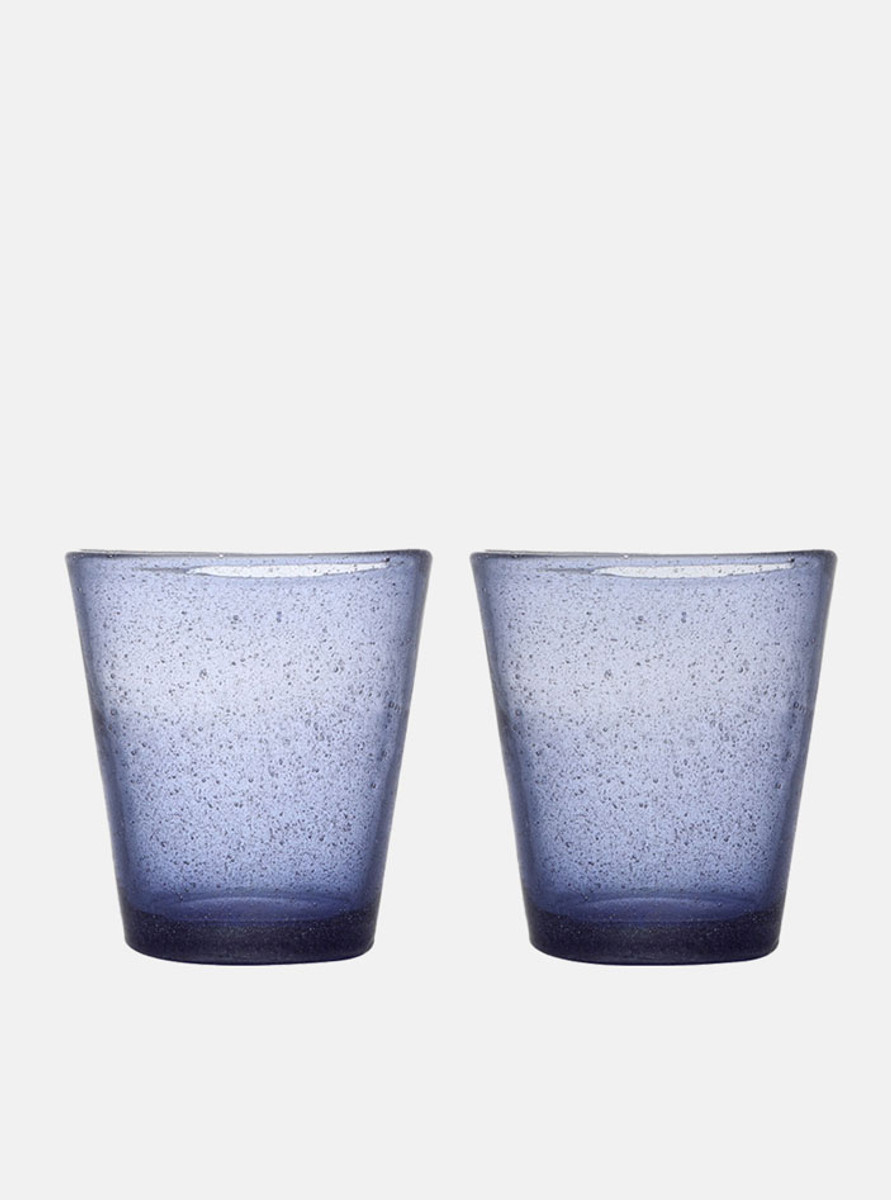 "Fizzy" Blue-Purple Bubble Crystal Tumbler
