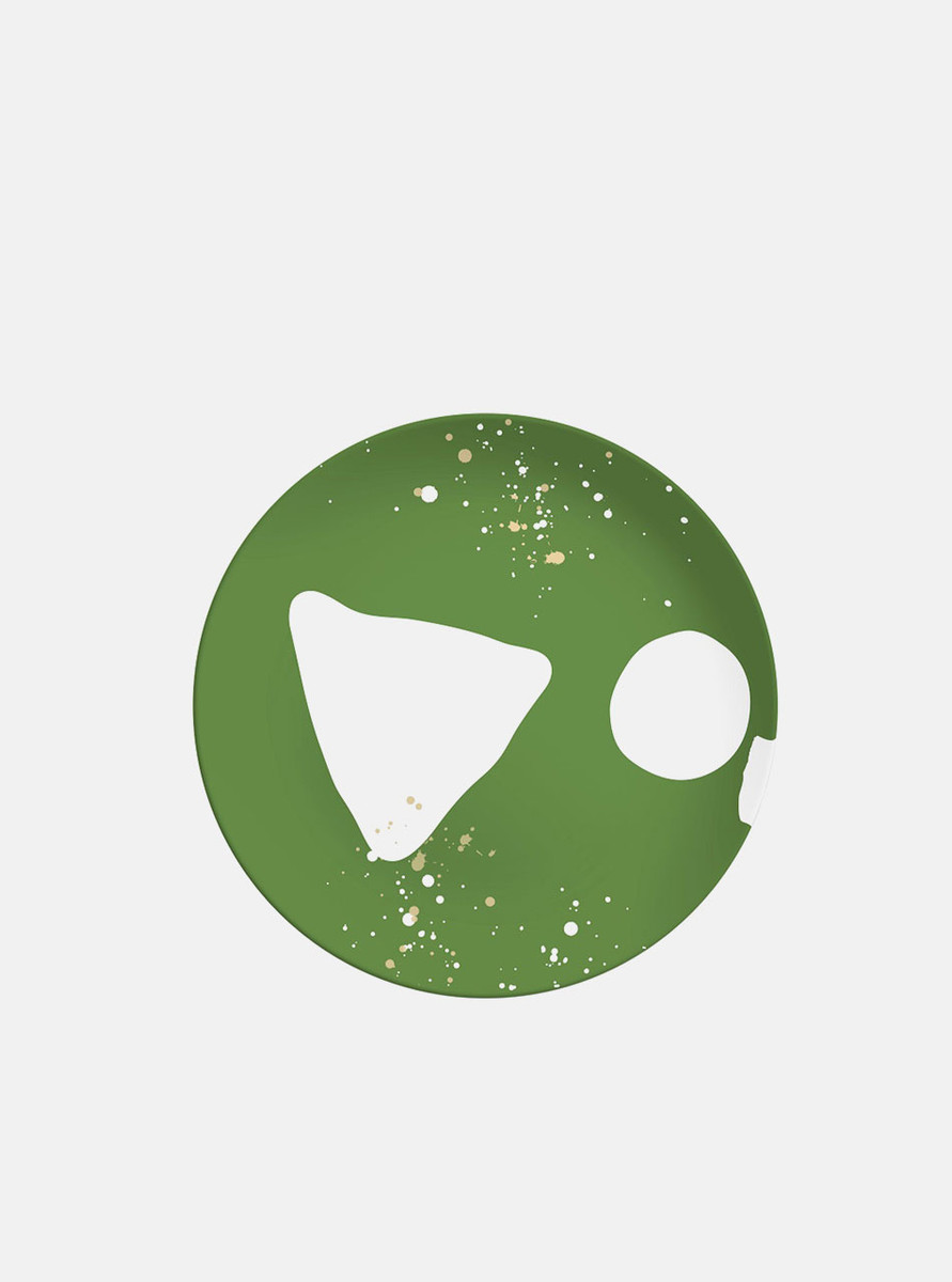 green nordic style bamboo plate