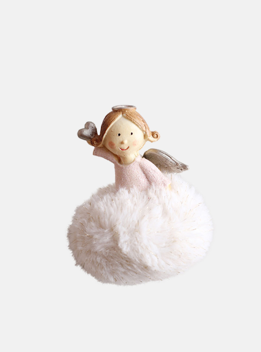 Cute & Fluffy White Heart Angel Christmas Ornament Cute & Fluffy White Heart Angel Christmas Ornament