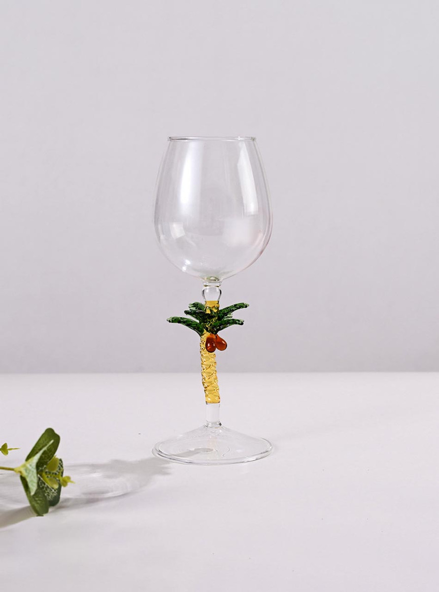 "Arbre" Palm Tree Decoration Wine Glass "Arbre" Palm Tree Decoration Wine Glass